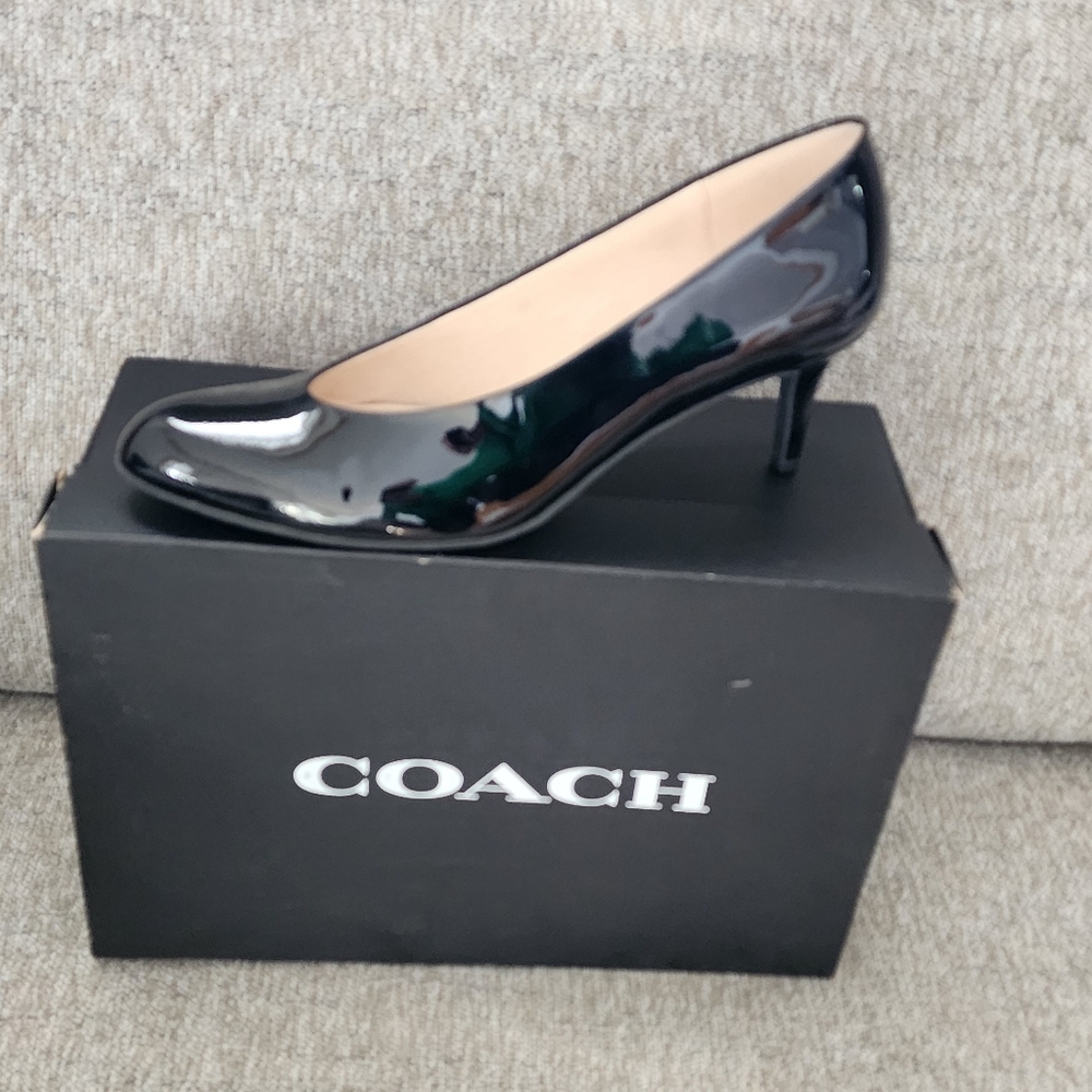 NWT Coach Black Patent Leather 60MM Pump, Sz 9.5